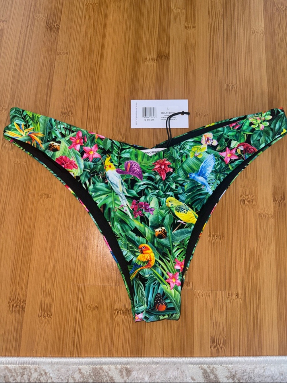 WeWoreWhat Palm Green Tropical Print Delilah Bottom